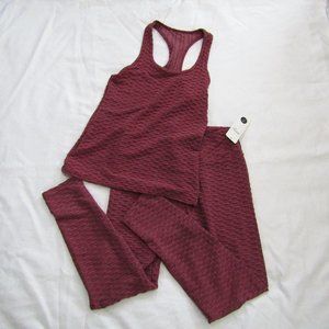 OTOS scrunch booty textured wide waistband active wear set